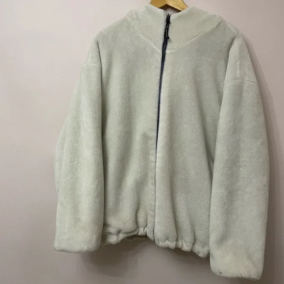 Denali Fleece Jacket Full Zip Cabin Shacket Large Reversible Vintage - Picture 4 of 9